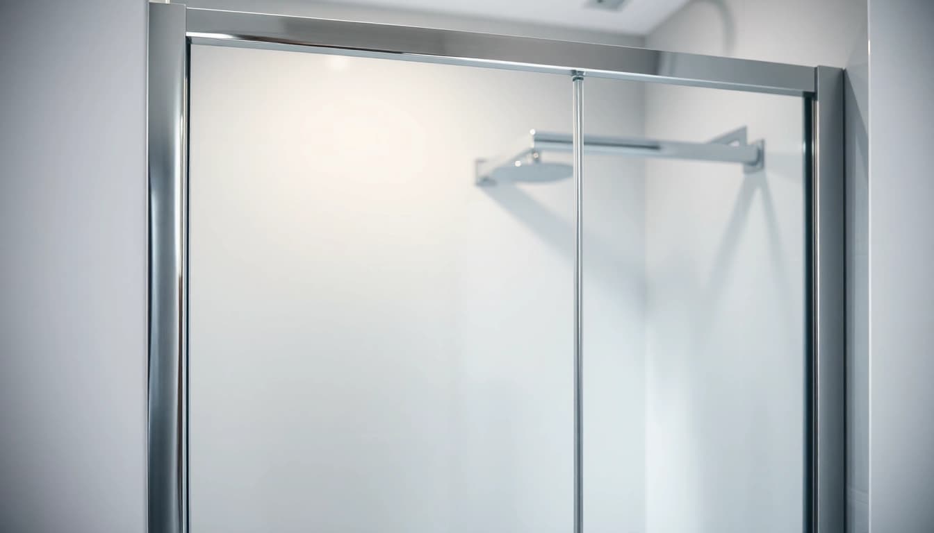 Elegant shower screen door enhancing a modern bathroom's design with sleek glass and chrome.