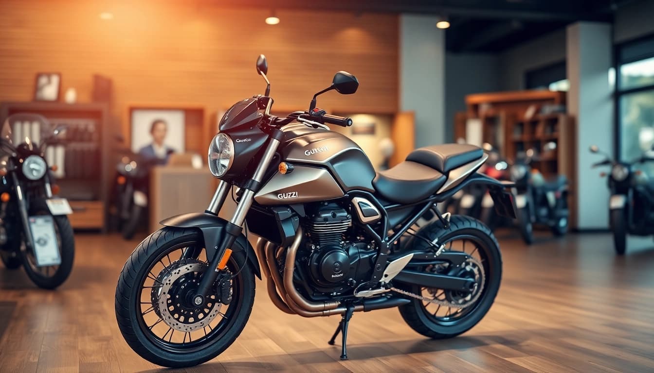 Verkaufe deine Moto Guzzi schnell und einfach auf https://moto-ankauf.de/moto-guzzi-verkaufen mit einem eleganten Motorrad im Showroom.