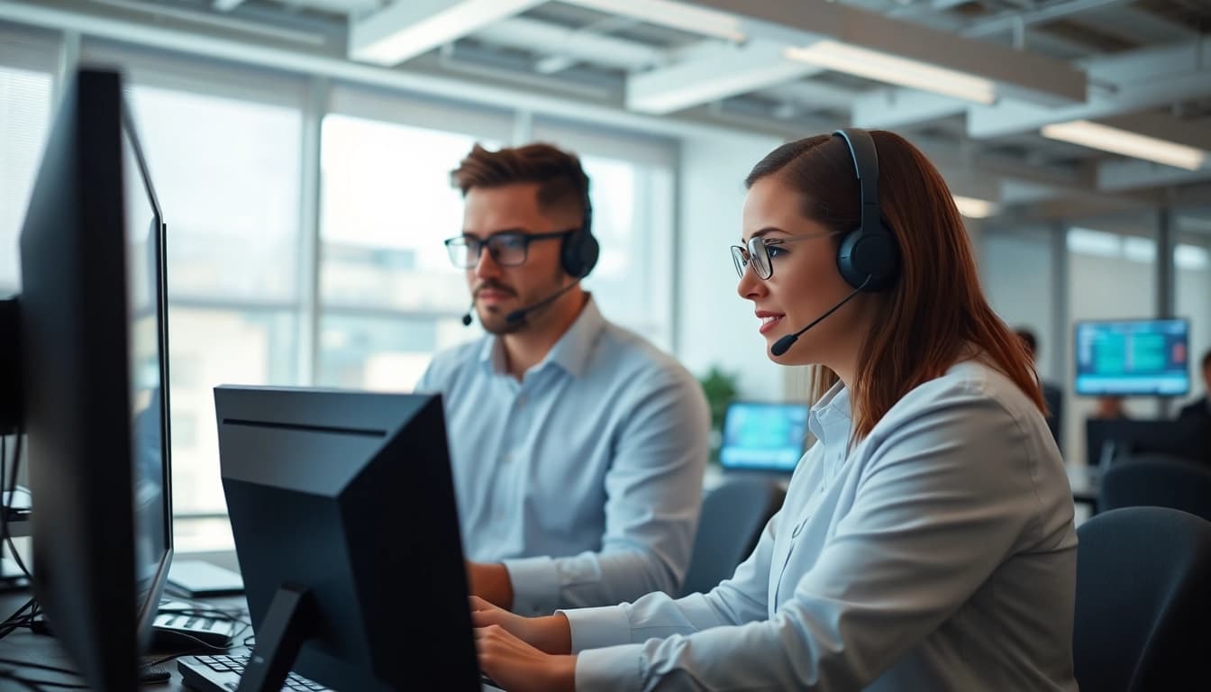 Providing managed it services near me with a dedicated IT support team in a modern office.