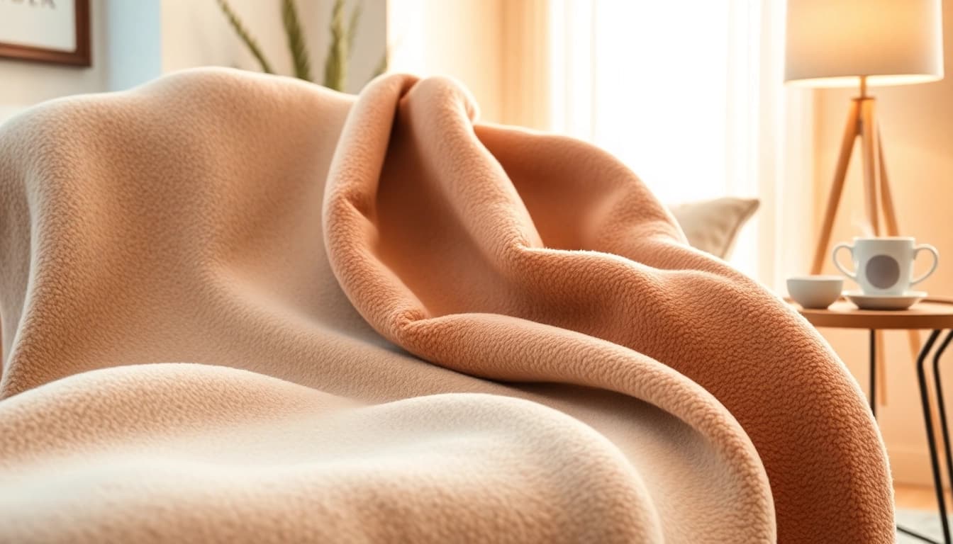 Fleece stof charmant over een elegante stoel, perfect voor woondecoratie.