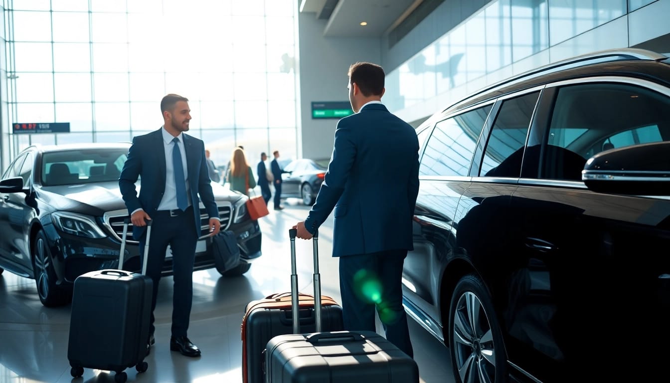 Experience seamless Private Airport Transfers with a professional driver at a luxury terminal.