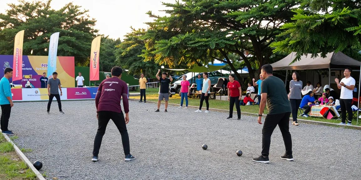 Aktivitas permainan petanque di fopikotagorontal.org dengan suasana ceria, kompetisi seru dan dukungan komunitas.