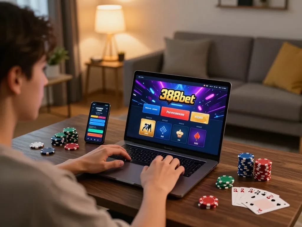 Engaging in online gaming at 388bet with vibrant graphics and strategic gameplay elements