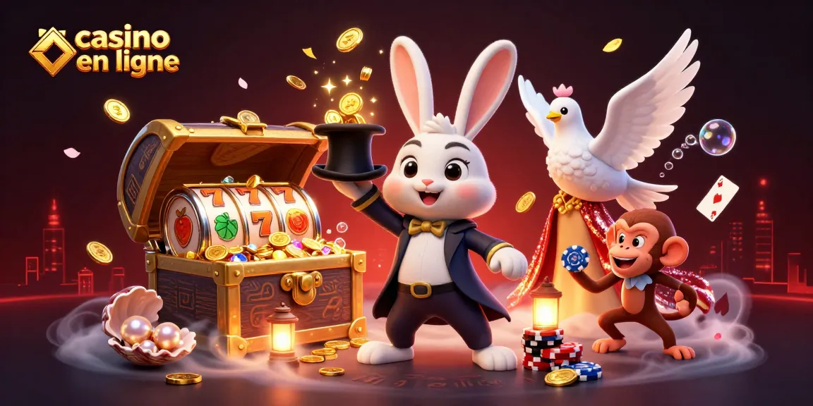 Jouez au casino en ligne avec des pièces d'or et des jeux de cartes animés.