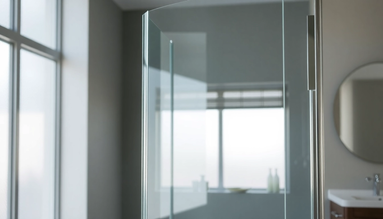 Stylish shower screen door installed in a modern bathroom, featuring sleek design and clear glass.