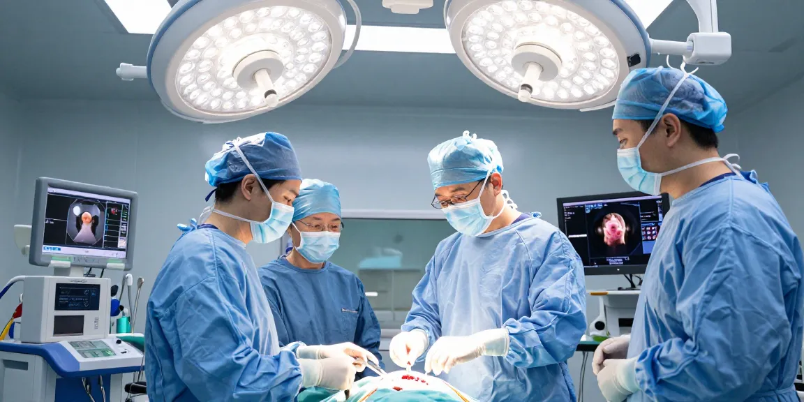 Beyin tümörü ameliyatı conducted by a dedicated surgical team in a modern operating room, showcasing advanced techniques and equipment.