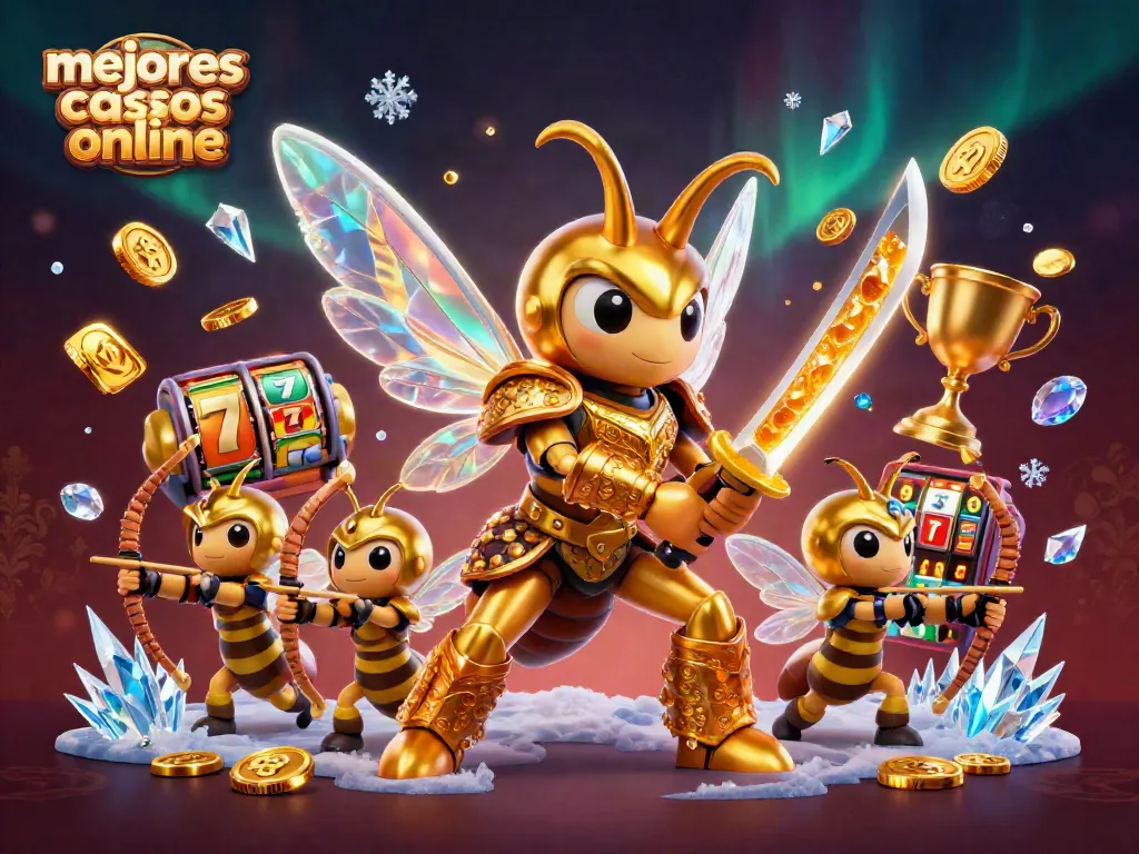 Disfruta de la emoción en los mejores casinos online con esta rica ilustración 3D llena de acción y premios.