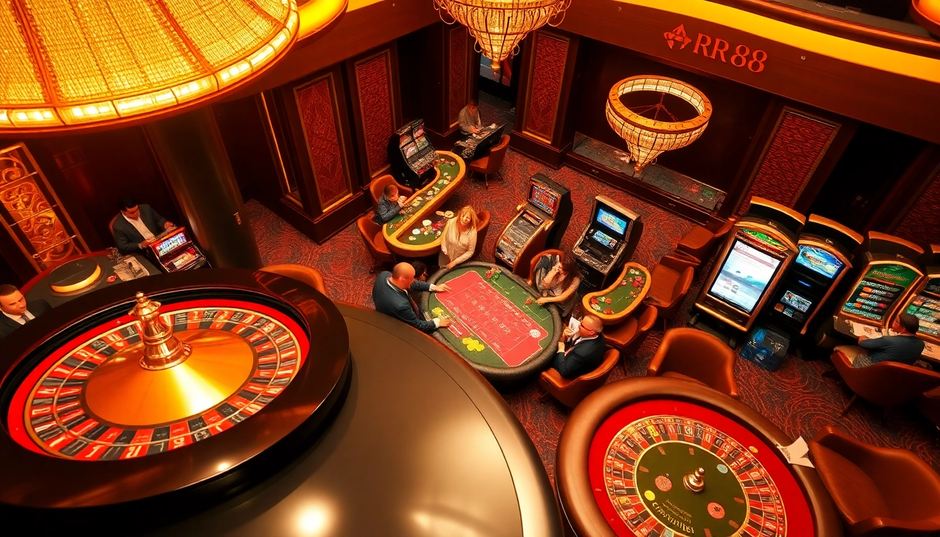Experience the thrills of RR88 with vibrant casino gaming, including roulette and poker.