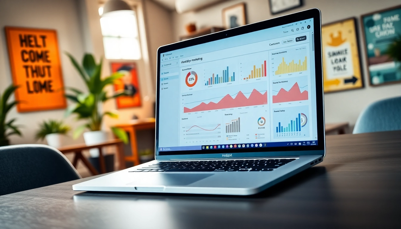 Creating captivating HubSpot marketing email campaigns in a professional office setup.
