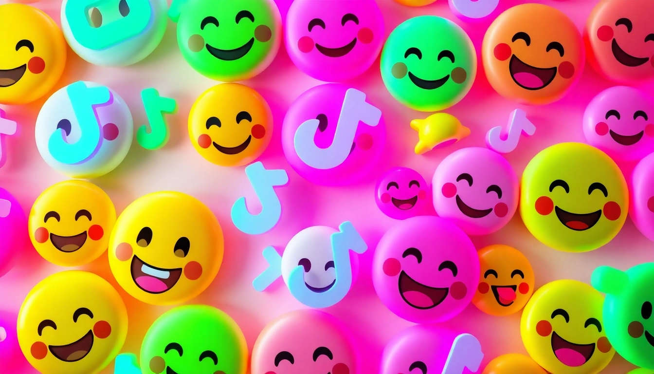 Explore vibrant tikok emojis in a playful arrangement that captures creativity and fun.