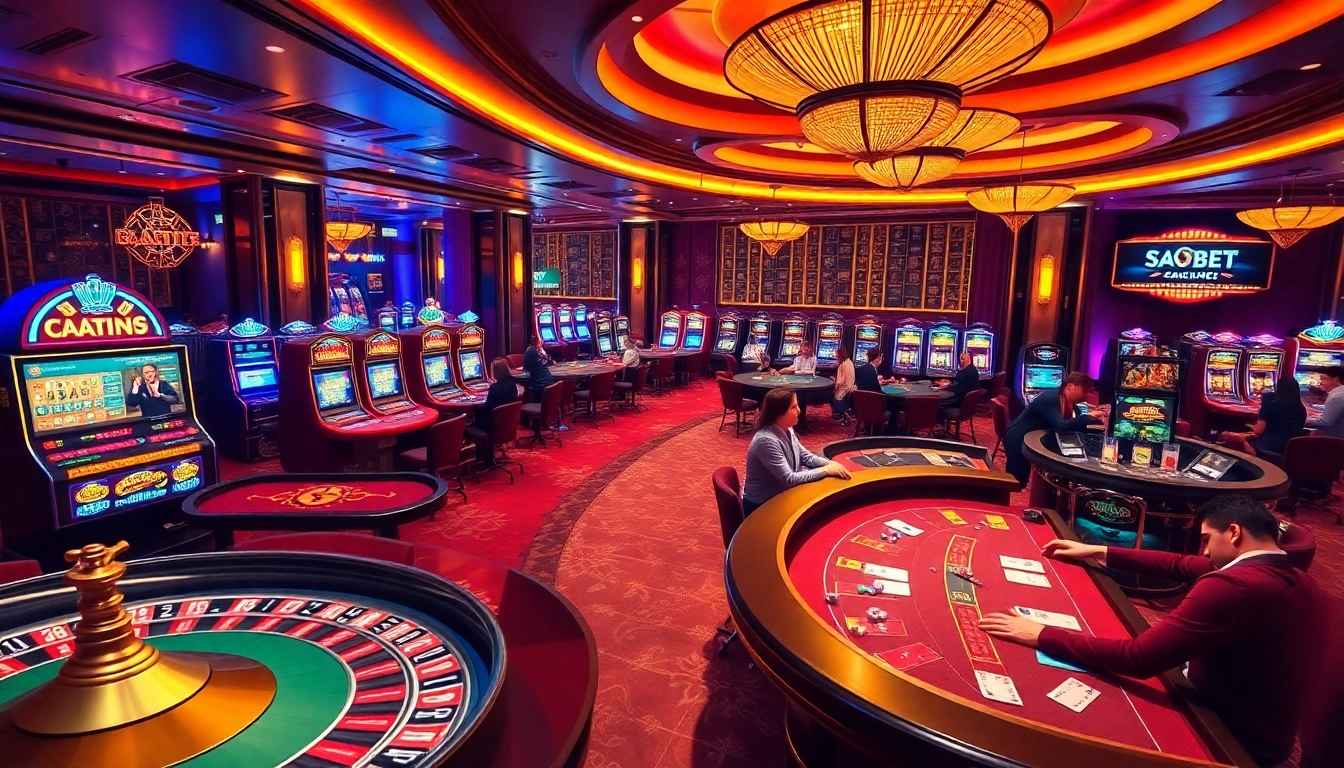 Experience thrilling gameplay at https://saobet.website/ with our vibrant casino scene featuring exciting games and dynamic players.