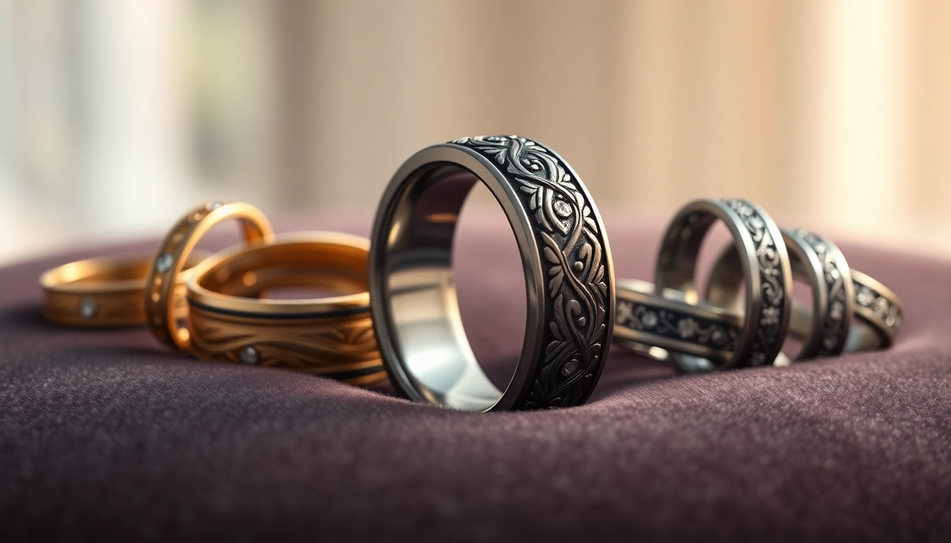 Showcase of Unique Wedding Bands for Men highlighting exquisite designs and materials.