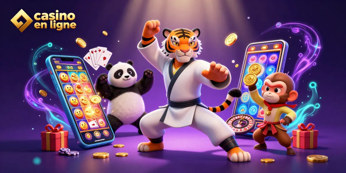 Jouer sur un casino en ligne avec des jeux captivants et divertissants, affichant jackpots et bonus.