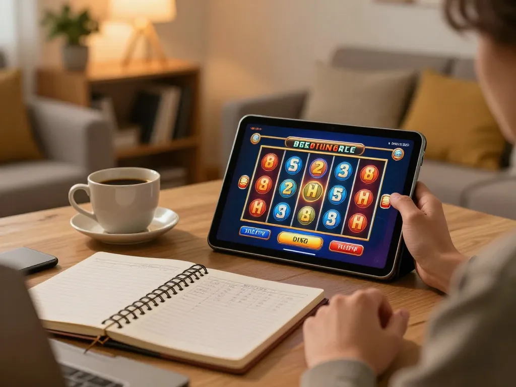 Engaging in online slots with depo 10k while tracking bankroll strategy in a cozy home setting.