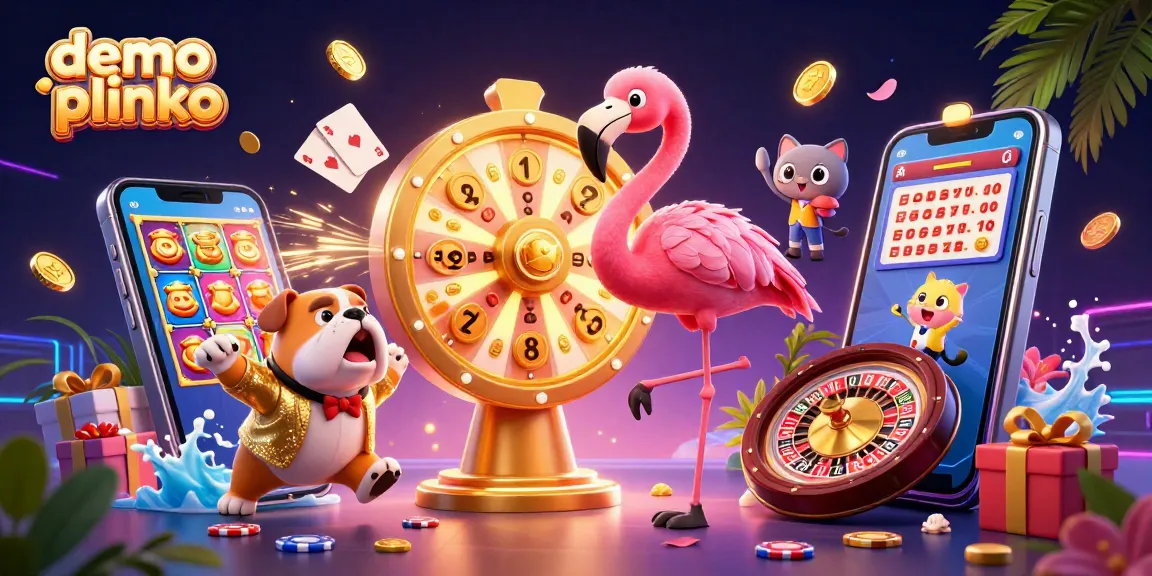 Engage in demo plinko action with vibrant characters, spinning prizes, and immersive game elements.