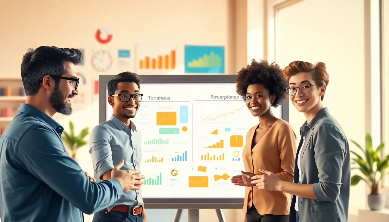 Erkläranimation demonstrating a professional team collaborating in an engaging digital workspace.