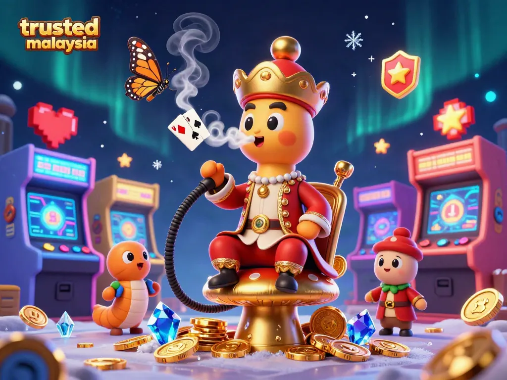 Experience the thrill at trusted online casino Malaysia with our vibrant gaming illustration showcasing excitement and fun!