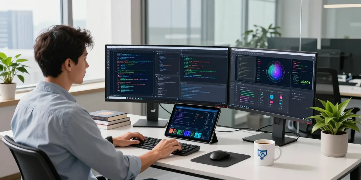 AI development workspace showcasing crushon ai innovations in tech