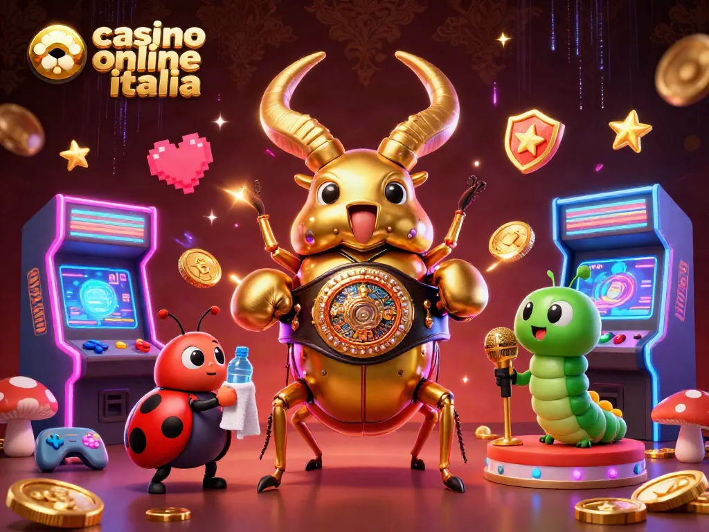Gioca nei migliori casinò online Italia con questa illustrazione vivace di un torneo unico e appassionante.