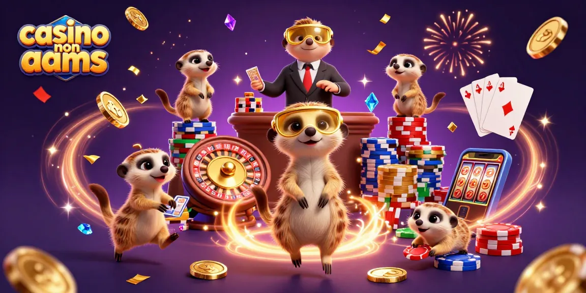 Attività frenetica in un casino non AAMS con una colonia di suricati divertenti che distribuiscono chips e giochi di carte