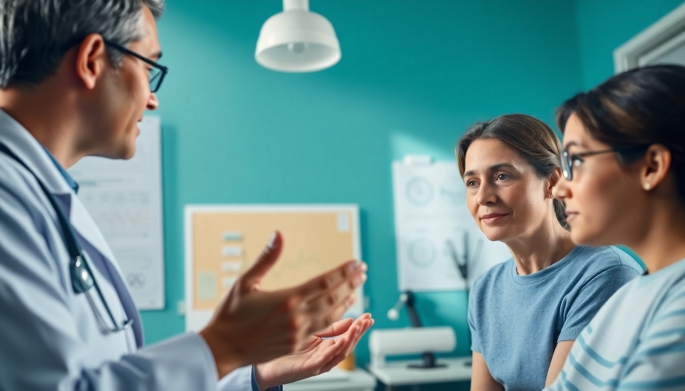 Tirzepatide treatment discussion between a doctor and a patient in a professional healthcare setting.