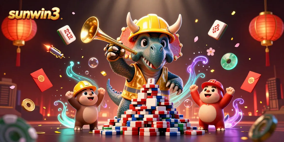 Engage in thrilling gameplay at sunwin3 with animated characters celebrating casino wins and vibrant casino elements.