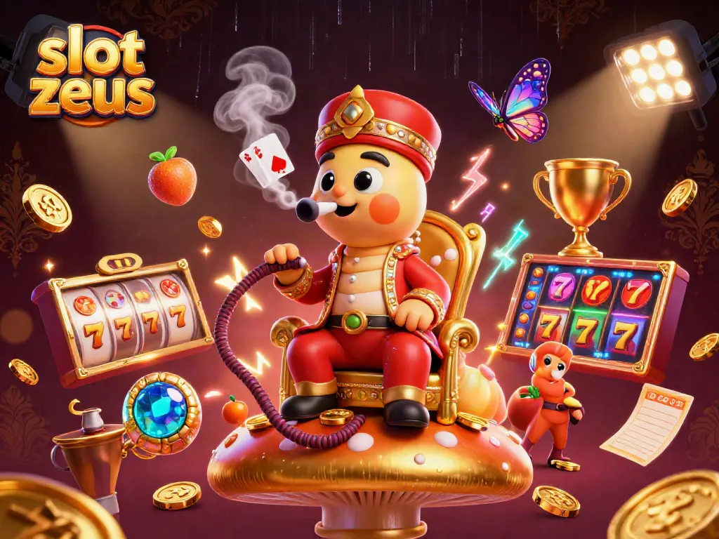 Spin to win on slot zeus with vibrant characters surrounded by dynamic symbols and coins.