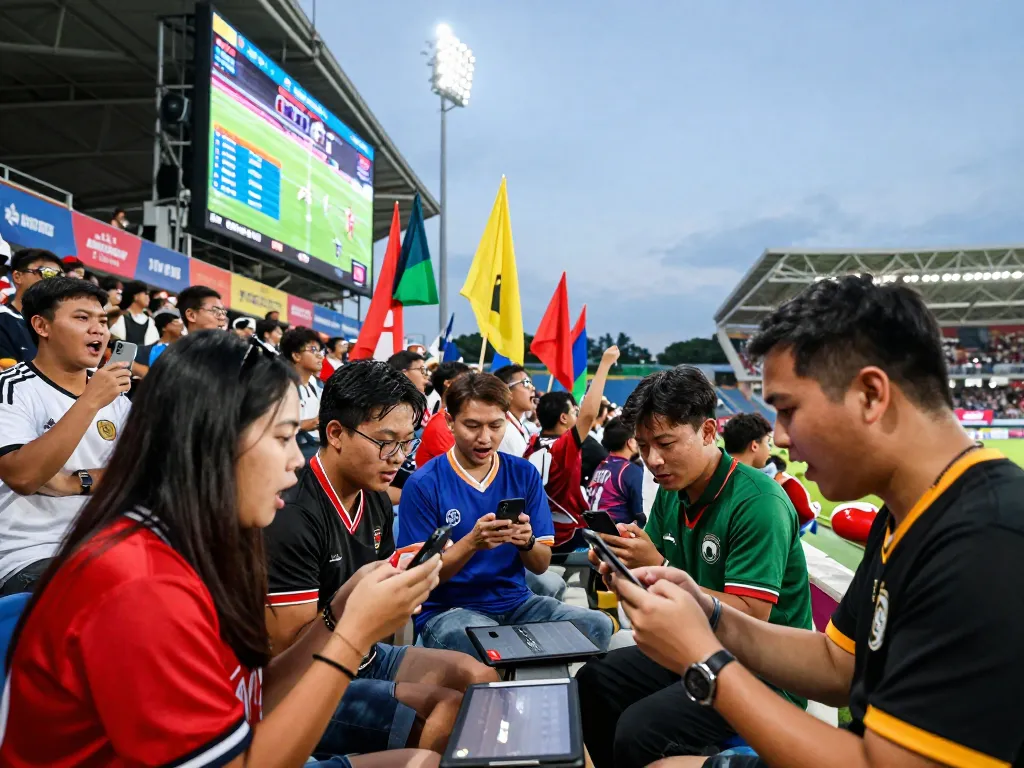 Exciting kèo nhà cái scene with fans cheering in a vibrant stadium.