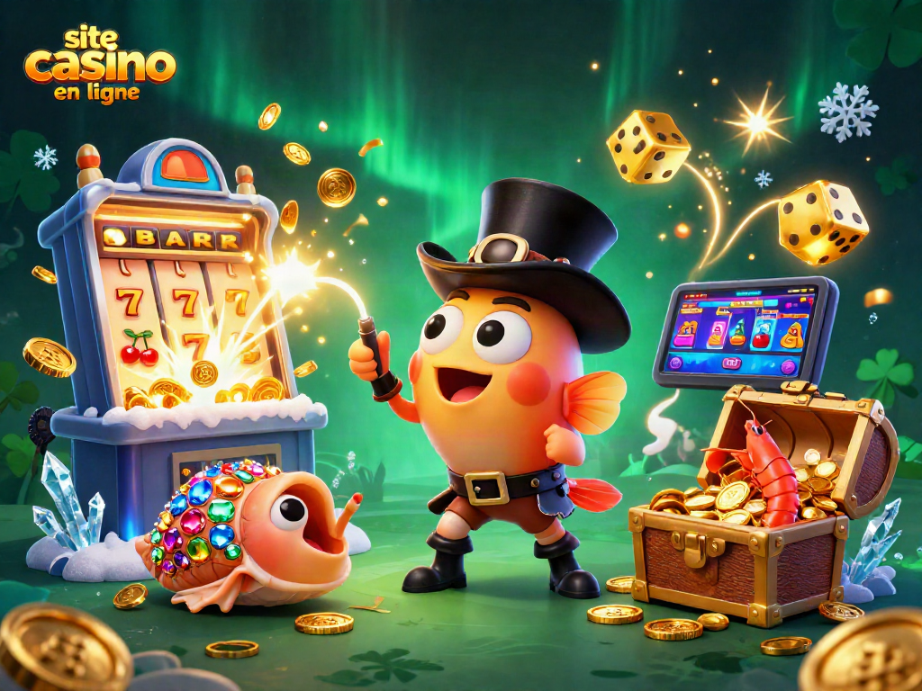 Attirez vos gains avec le site casino en ligne dans une scène animée de jeux.