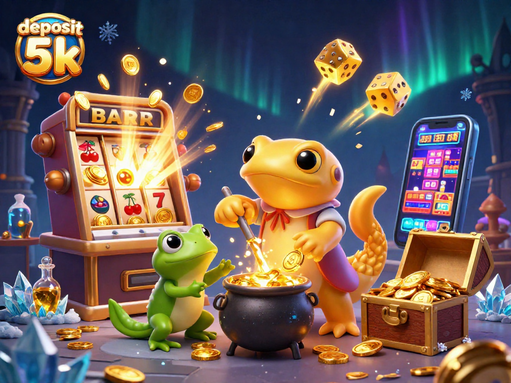 Engage in thrilling gameplay with deposit 5k as 3D characters craft riches amidst casino excitement.