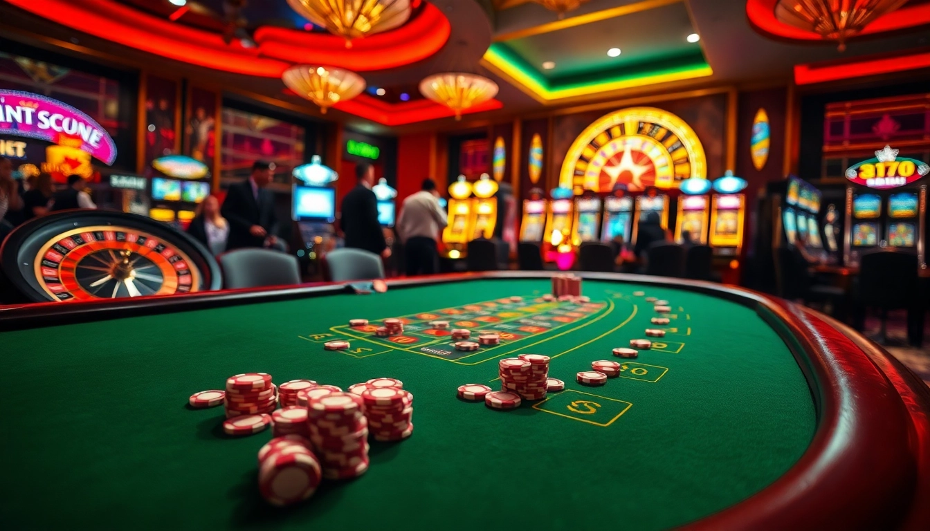 Experience the thrill of high-stakes gaming at RR88 with vibrant casino visuals.