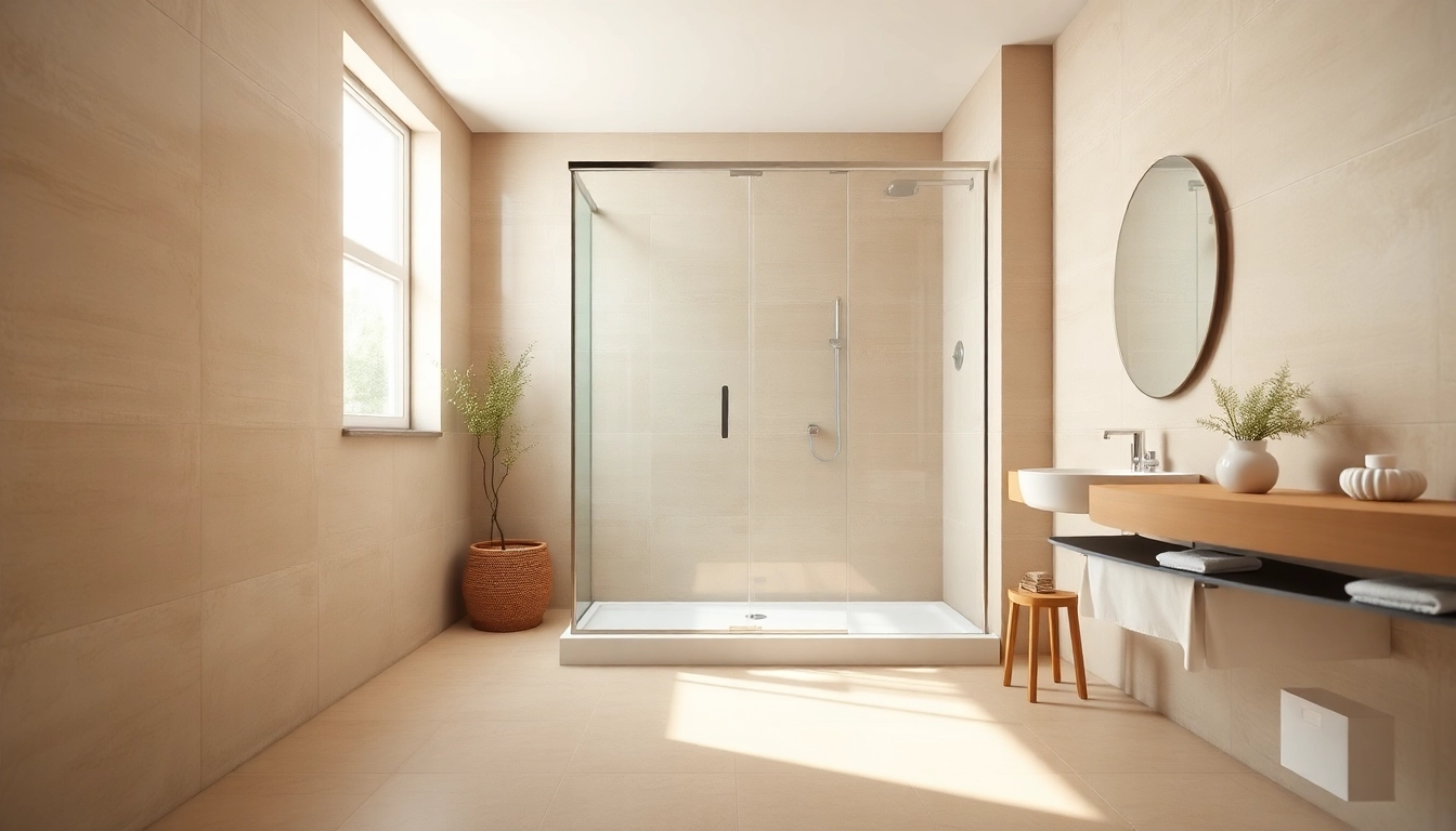 Admiring the paroi de douche à l'italienne dans une salle de bain moderne et élégante.
