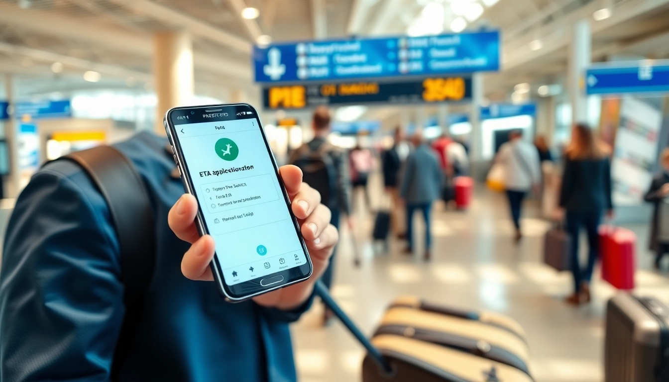 Submit your eta application uk with ease in a vibrant airport setting.