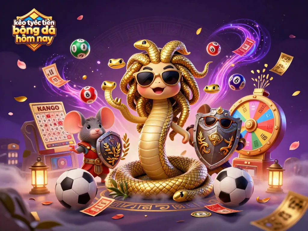Kèo trực tuyến bóng đá hôm nay: Trải nghiệm cá cược hấp dẫn với Medusa và chiến binh trên nền sân bóng đầy màu sắc.
