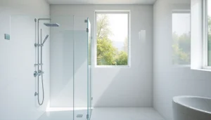 Découvrez les produits de sunny showers france dans une salle de bains moderne et élégante.