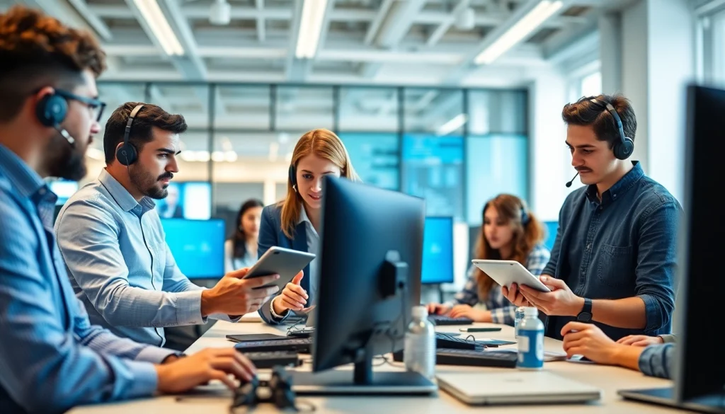 Enhance managed it support with a collaborative IT team in a modern workspace.