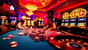 Experience the exciting gambling atmosphere at trang chủ rr88 with vibrant casino tables and lively players.