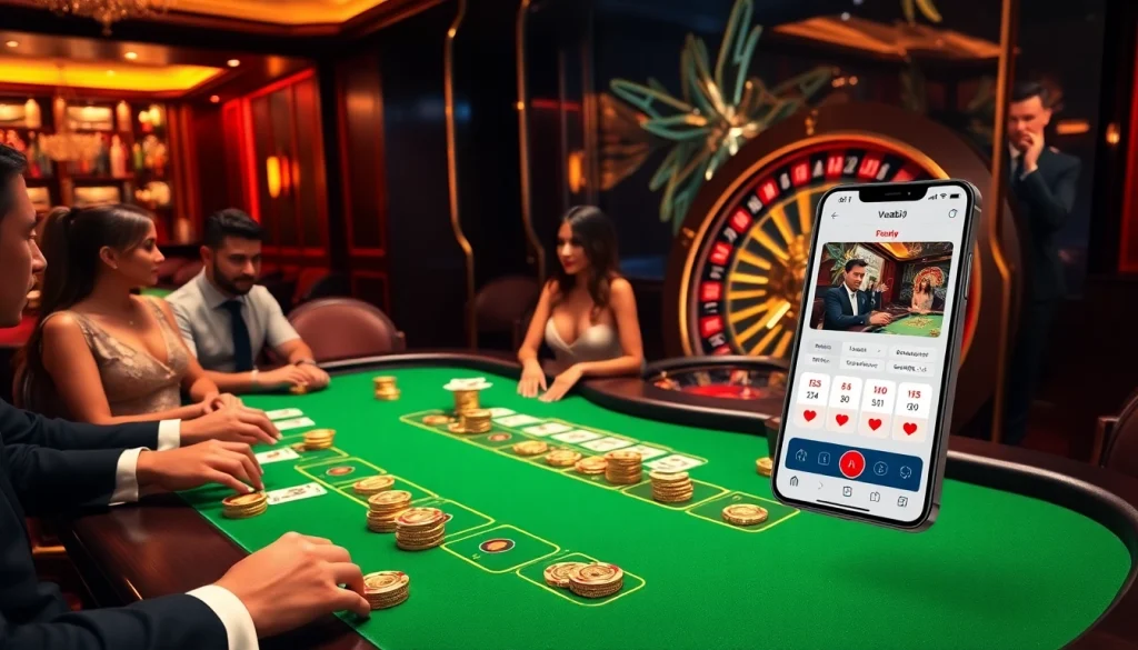 Experience the excitement of gambling at vuabai9 with luxurious tables, poker chips, and an engaging online interface.