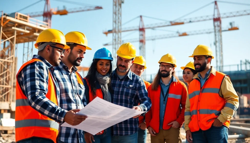 Southern California Contractors Association team collaborating on construction project site.