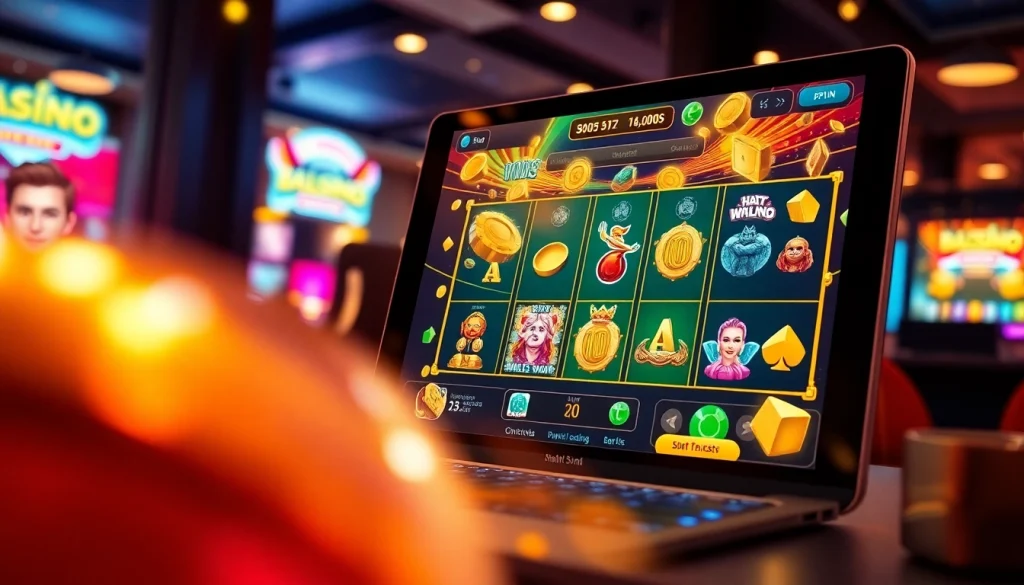 Exciting slot hoki game interface showcasing vibrant graphics and user-friendly design for online gambling enthusiasts.