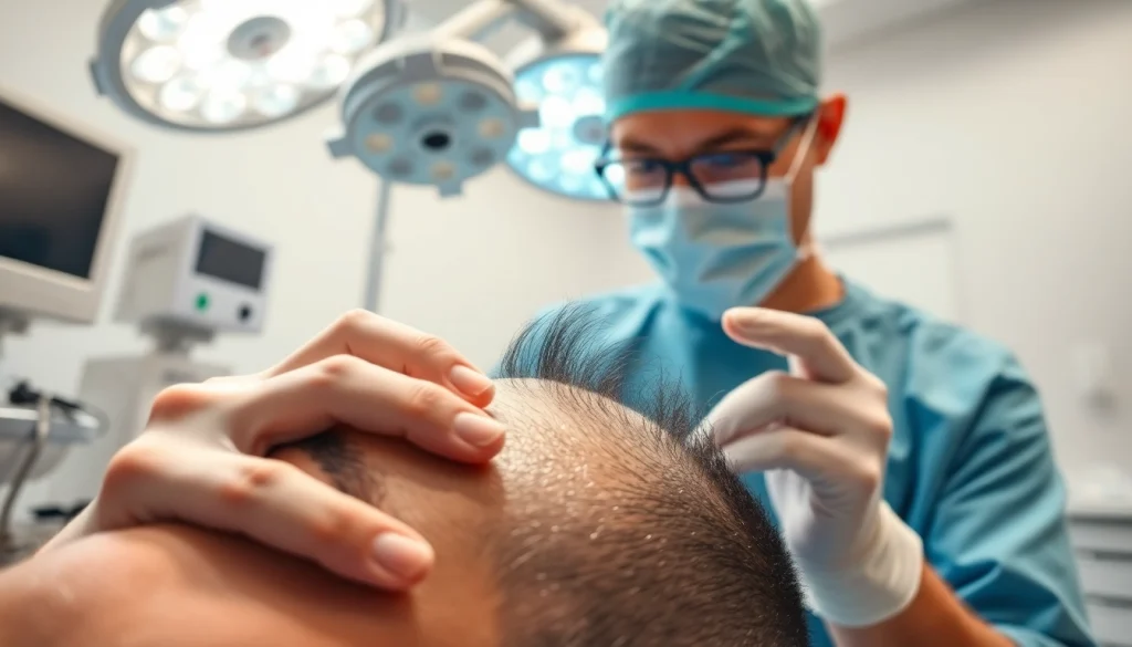 Experience hair transplant surgery in a modern clinic with skilled professionals.