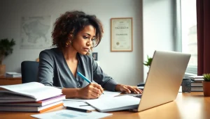 Traducteur professionnel en action à Strasbourg, présentant des services de traduction certifiée.