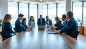 Highlight sales collaboration among top websites to find salespeople in a bright office environment.