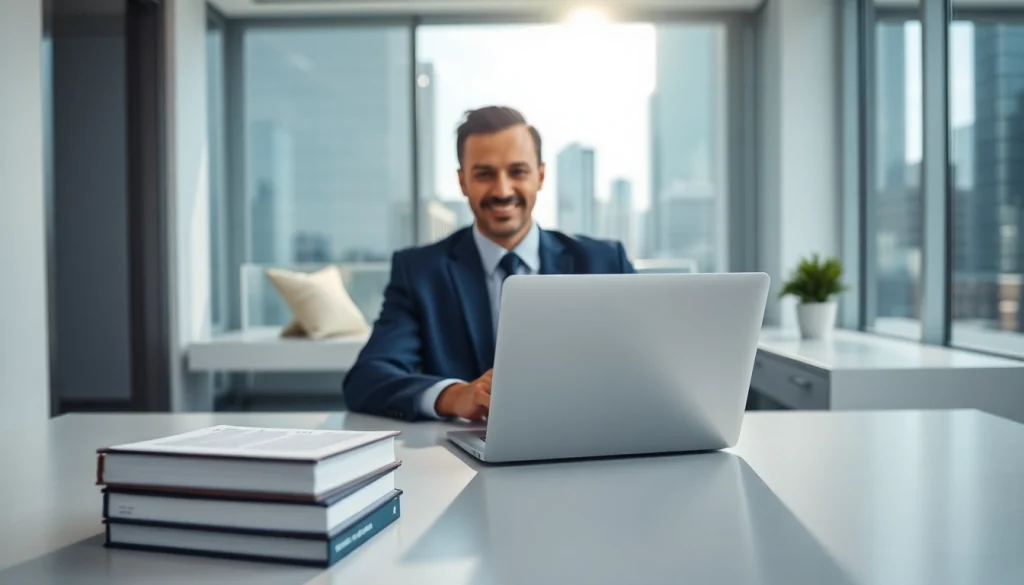 Jacksonville Immigration Lawyer consulting with a client in a modern office.