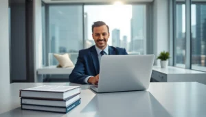 Jacksonville Immigration Lawyer consulting with a client in a modern office.