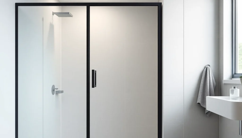 Choose a shower door black frame for an elegant bathroom aesthetic with modern appeal.
