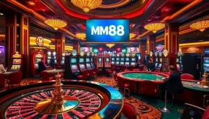 Players enjoying games at MM88 casino, showcasing excitement and diverse gambling options.