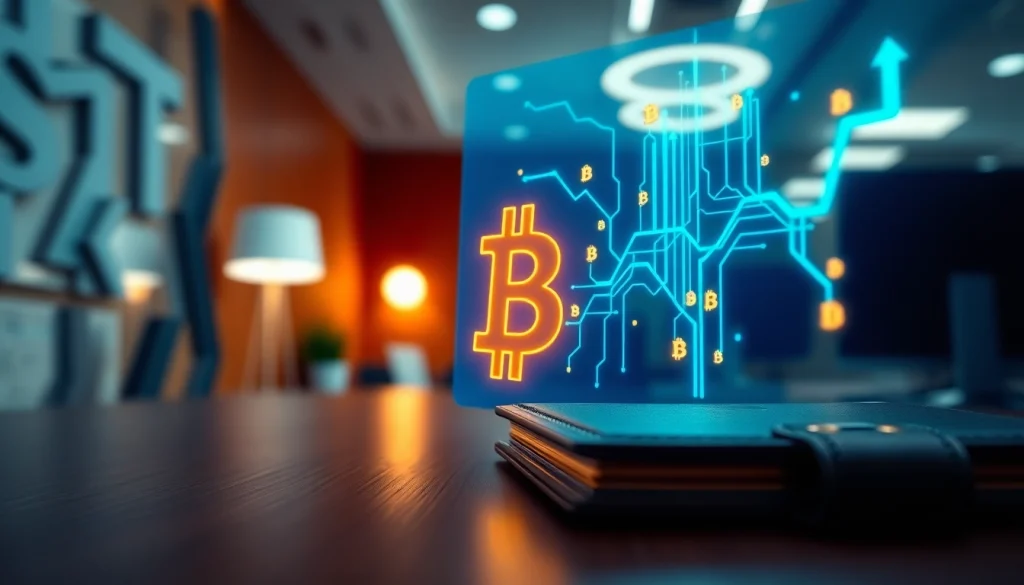 Pour comprendre bitcoin, une interface de portefeuille numérique moderne en arrière-plan.