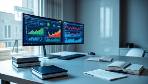 information security expert analyzing Amazon prices with advanced software in a modern workspace