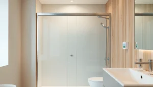 Découvrez une sirhona cabine de douche moderne avec porte coulissante dans une salle de bain élégante.